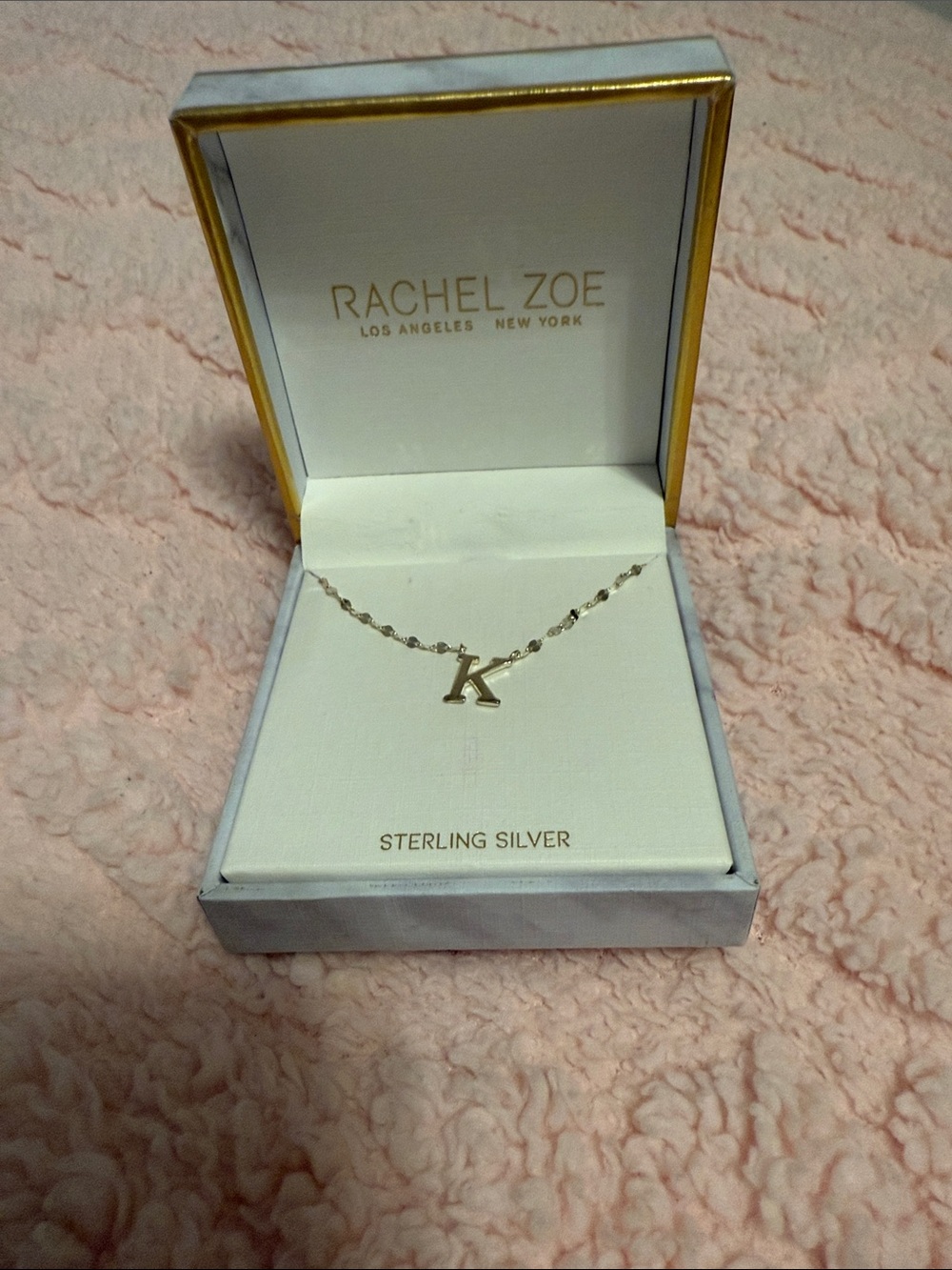 Rachel Zoe Silver 'K' Initial Pendant Necklace